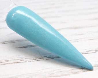 Blue Skies - spring shimmer dip powder for nails, colored acrylic powder