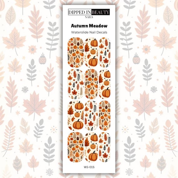 20 Thanksgiving Nail Ideas for a Festive Fall Manicure 5 Pumpkin Harvest Decals
