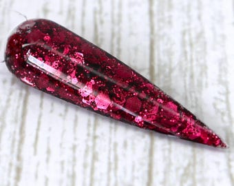Homestead - burgindy red glitter nail dip powder, 4th of July dip powder, acrylic powder for nails