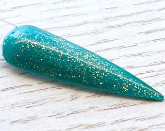 Wunderschönes - Herbst - Türkis Gold Glitzer Dip Pulver für Herbstnägel, Herbstacrylpulver