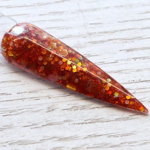 Pumpkin Patch - Orange chunky glitter dip powder for fall and autumn nails