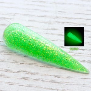Goblin - glow in the dark green dip powder for Halloween and fall nails