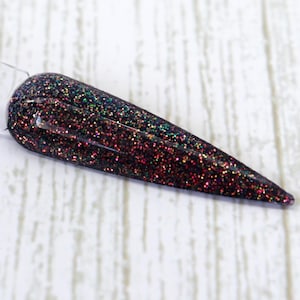 Chasing Fireflies Black Glitter Dip Powder – Multi-Color, Color-Shift Sparkle Nail Dip Powder – Acrylic Dip Powder for Long-Lasting Nails