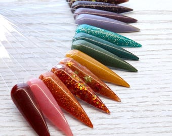 Lot d'ongles en poudre pour trempette scintillante d'automne : collection Fall Harvest