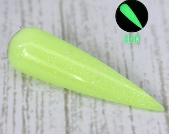 Sidekick - yellow neon pastel glow in the dark dip powder for summer nails