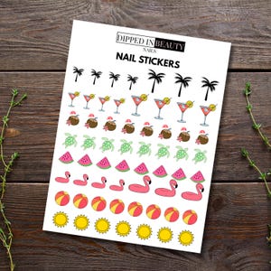 Summer Nail Stickers for nails | Cute Nail Decals | Summer Nail Stickers | DIY Manicure Nail Art