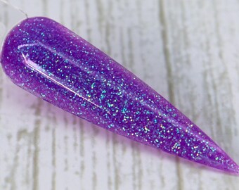 Polvos de inmersión con purpurina: Dip morado vibrante con purpurina para uñas – Uñas brillantes DIY