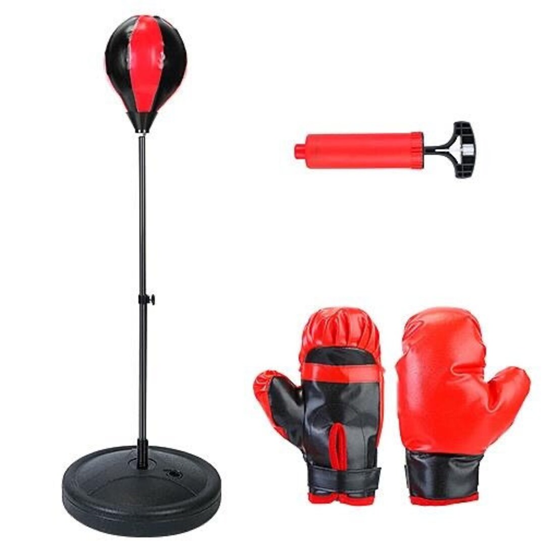 Knockout Fun Junior Punching Bag Set With Height Adjustable Free