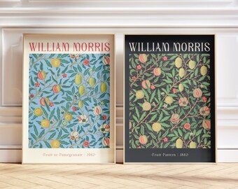 William Morris Poster - Museum Poster - Set of 2 - Vintage Poster -Wall Art - William Morris Art - Digital Poster -Morris Painting - Fruits