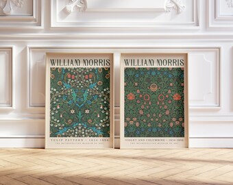 William Morris Poster - Museum Poster - Set of 2 - Vintage Poster - Wall Art - William Morris Art - Digital Poster - Morris Painting