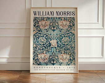 William Morris Poster - Museum Poster - Honeysuckle - Vintage Poster - Wall Art - William Morris Art - Digital Poster - Morris Painting