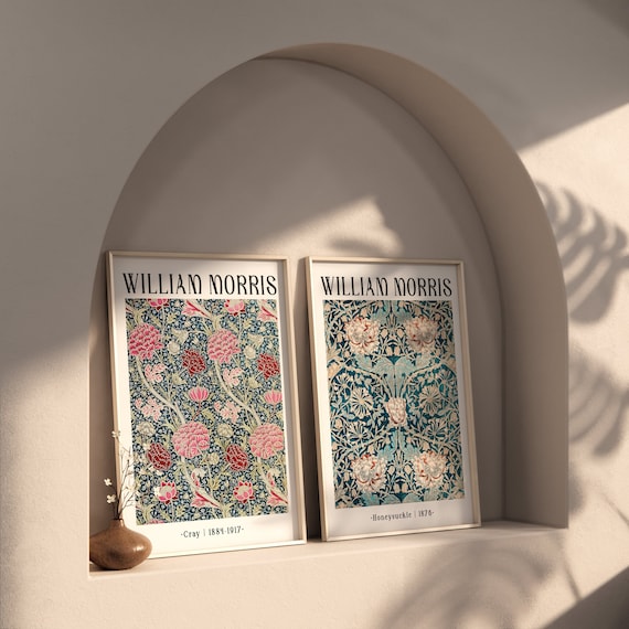 William Morris Poster - Museum Poster - Set of 2 - Vintage Poster - Wall Art - William Morris Art - Digital Poster - Morris Painting