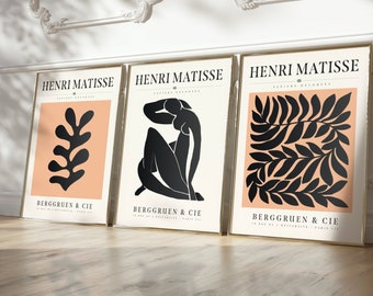 Matisse Poster - Set of 3 - Exhibitions Poster - Museum Poster - Henri Matisse - Mid Century Modern - Living Room Dekor - Matisse Art Print