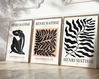 Matisse Poster - Set of 3 - Exhibitions Poster - Museum Poster - Henri Matisse - Mid Century Modern - Living Room Dekor - Matisse Art Print