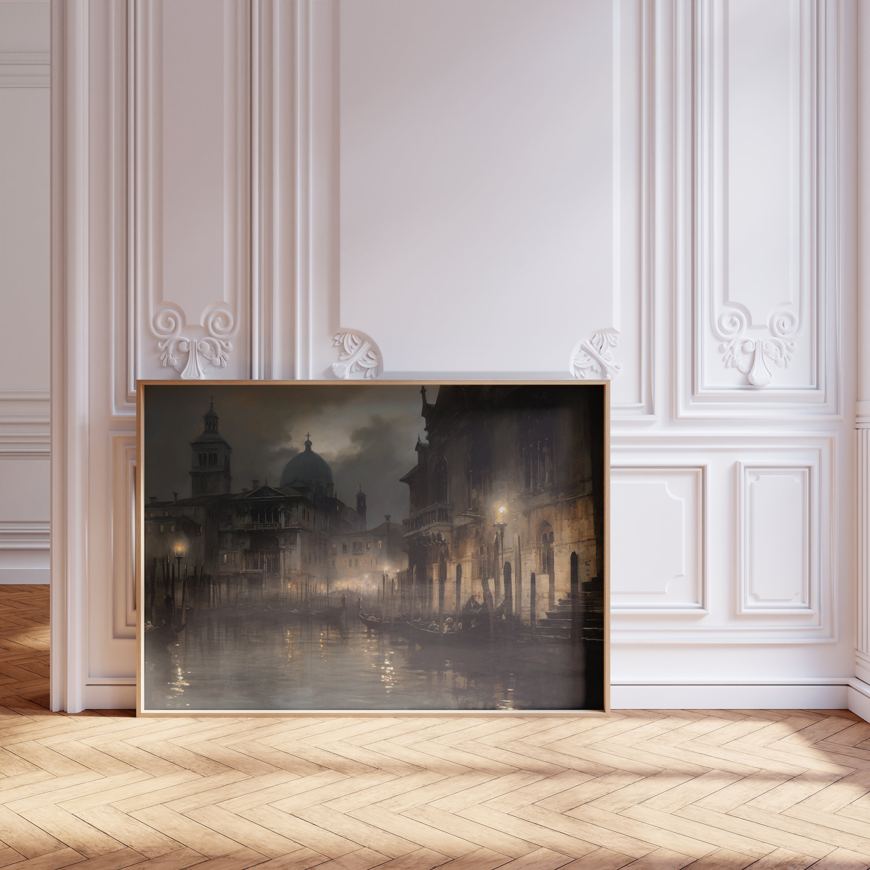Moody Venice - Dark Academia Style - Dark Oil Painting - Wall Art ...