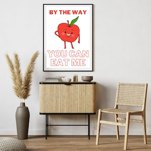 Poster to print out, apple, healthy eating, health, food, fruit, fruits, saying, motivation, various sizes DIN A2 DIN A3 DIN A4