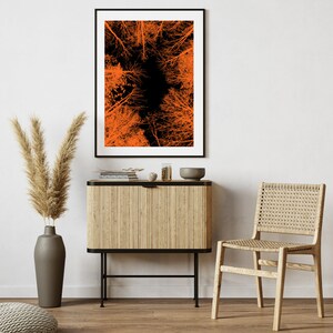 Póster de otoño de descarga digital para imprimir inmediatamente - Bosque de otoño en la oscuridad - Posibilidad de impresión en DIN A4 y DIN 3 - Póster con motivo de otoño
