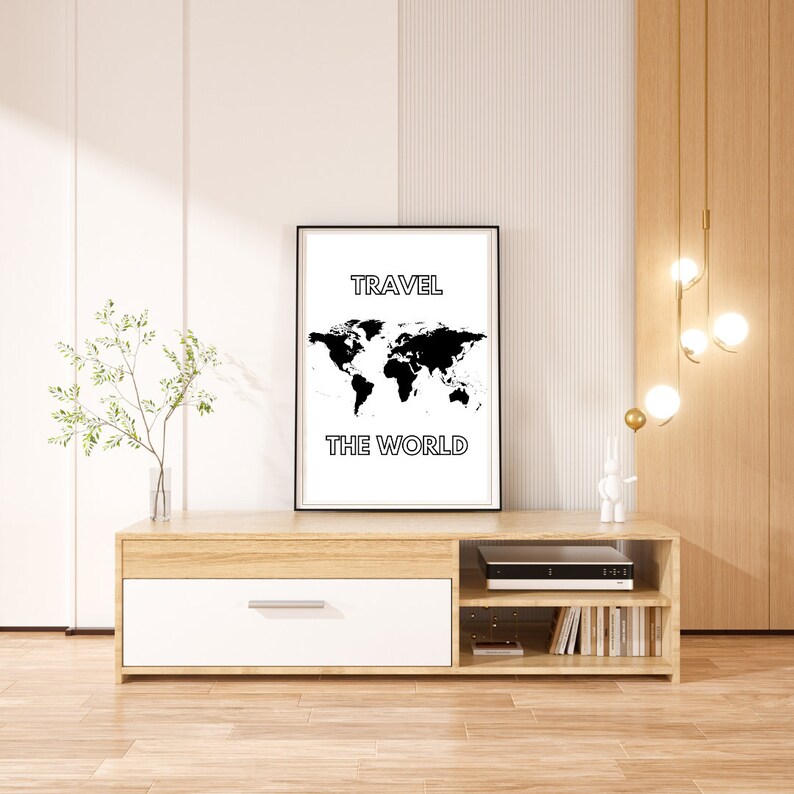 Poster to Print Out Travel World Map World Trip Etsy