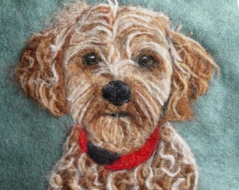 Needle felted custom made original handmade pet portraits
