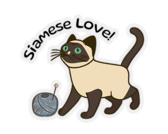 Siamese Cat " Siamese Love " Sticker