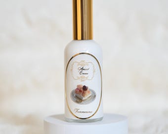 Perfume cremoso de albaricoque para el cuerpo y el cabello, de alta calidad y larga duración, seguro para el cabello, en un lujoso envase de vidrio.