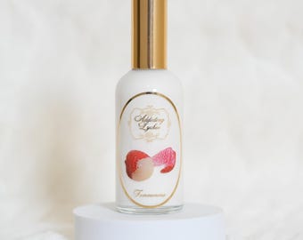 Perfume adictivo de lichi para el cuerpo y el cabello, de alta calidad y larga duración, seguro para el cabello, en un lujoso envase de vidrio.