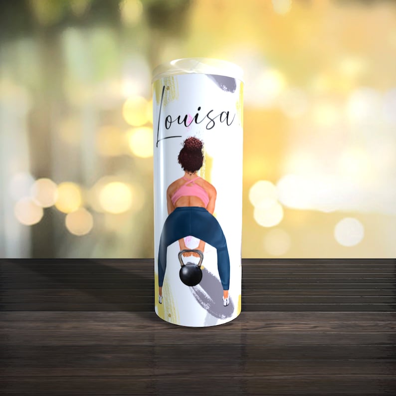 Personalized 20oz Tumbler. Unique Water Bottle, Customizable Kettlebell