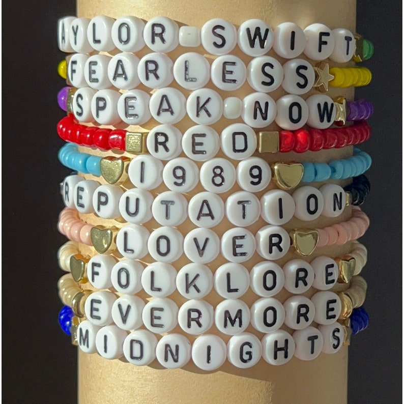10 Album Titles by Taylor Swift. the ERAS Tour Friendship Beaded