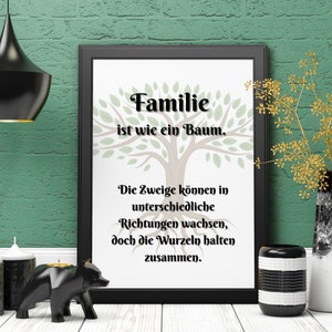 Familie ist wie ein Baum, Spruchbild, digitale Datei