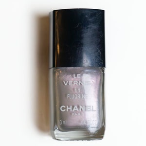 Chanel Gold Metal With Pink And Black Enamel Nail Polish Bottle CC