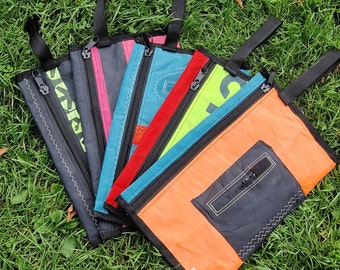 Festive Eco-Friendly Clutch: Crafted from Upcycled Kite Surf Materials