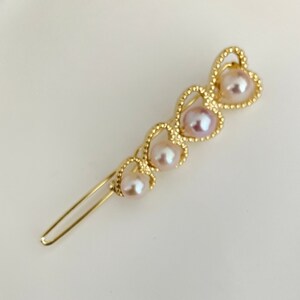 Pearlescent Elegance: Timeless Pearl Gemstone heart shape Hairpin | Freshwater Pearl |
