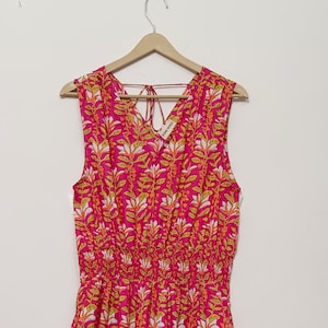 Handblock Cotton Dress: Indian Print Long Dress