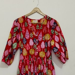 Bohemian Maxi Dress: Floral Hand Block Print Cotton Indian Gown