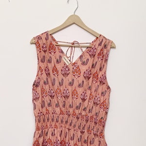 Handblock Cotton Dress: Indian Print Long Dress