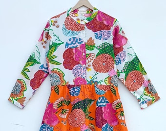 Handblock Print Cotton Dress: Indian Summer Midi Dress
