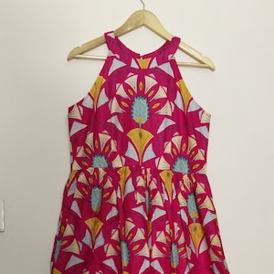 Handblock Cotton Dress: Indian Print Long Dress