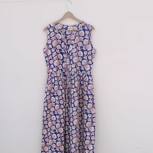 Hand Block Printed Cotton Dress: Indian Tunic Gown