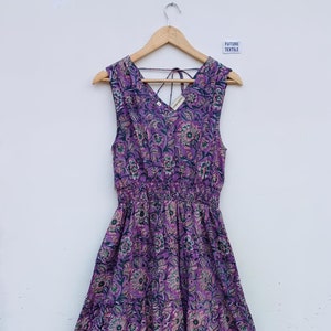 Hand Block Print Cotton Dress: Floral Indian Gown