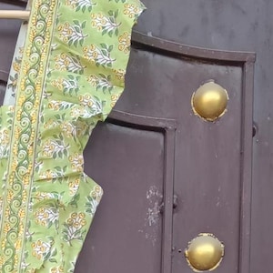 Hand Block Printed Cotton Dress: Sleeveless Indian Tunic Gown