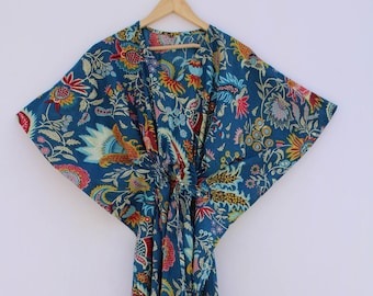 Cotton Kaftan, Indian Floral Kaftan, Long Caftan,Dress For to be Moms, Beach Cover up, Sleepwear, Indian Kaftan, Maxi Dress,Bikini Cover Up