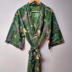 EXPRESS DELIVERY- Cotton kimono Robes,Bird print Kimono,Soft and comfortable Bath robes,wrap dress,House Coat Robe,women men kimono gift