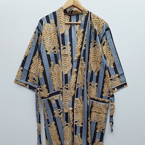EXPRESS DELIVERY- Cotton kimono Robes,Bird print Kimono,Soft and comfortable Bath robes,wrap dress,House Coat Robe,women men kimono gift