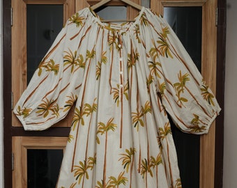 Vestaglia Kimono in cotone, vestaglia da damigella d'onore con stampa a blocchi, pigiama estivo, taglia unica