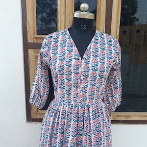 Mix color block printed cotton maxi dress, summer wear long maxi dress, Plus Size long sleeve Dress for Women, Tiered Dress with Pockets