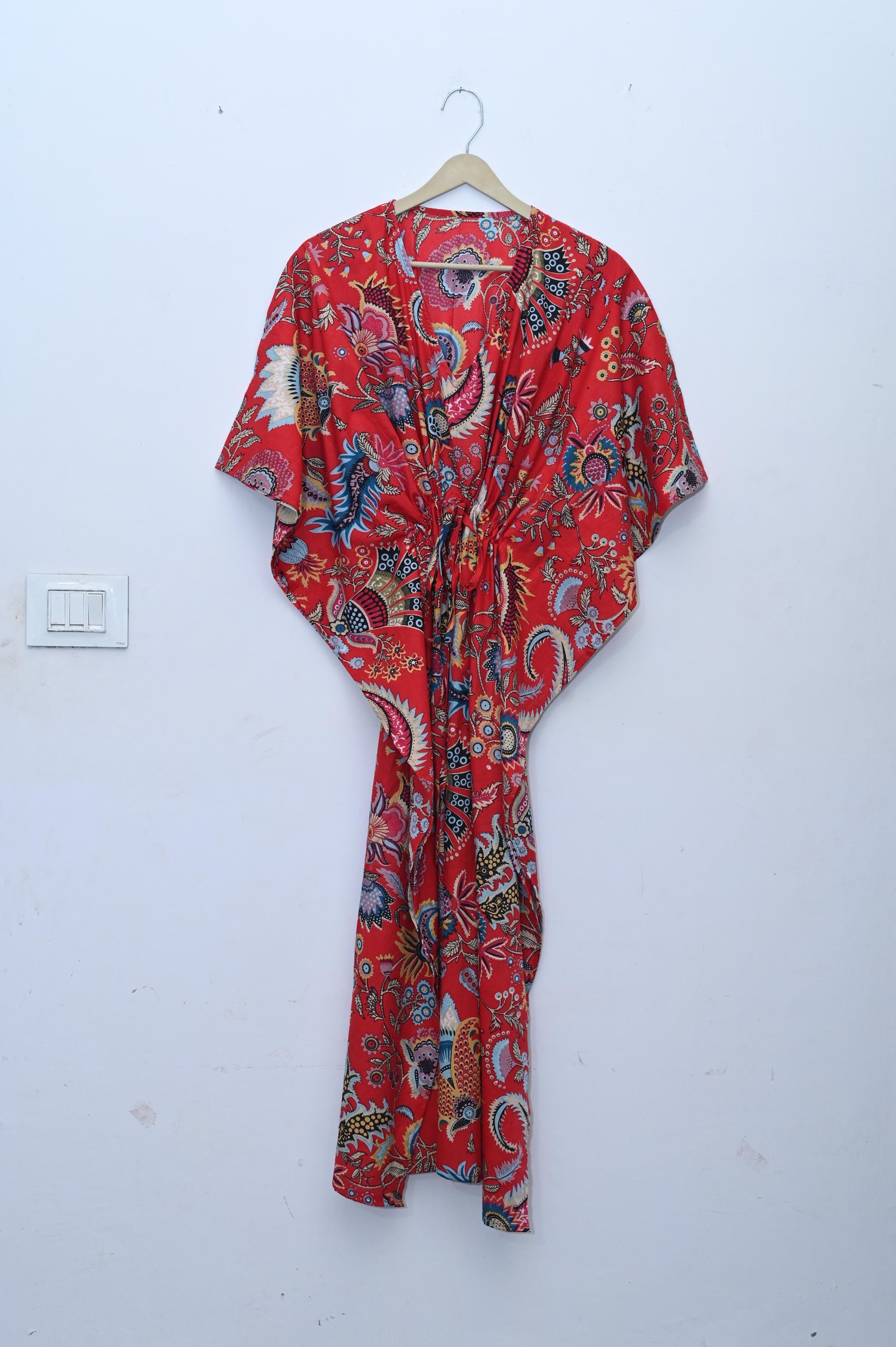 Cotton Kaftan Indian Cotton Dresses Plus Size Red Floral Cotton Kaftan: Indian Maxi Dress, Plus Size Cotton Kaftan Indian Cotton Dresses Plus Size Red Floral Cotton Kaftan: Indian Maxi Dress, Plus Size