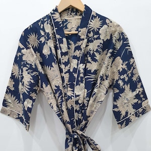 EXPRESS DELIVERY- Cotton kimono Robes,Bird print Kimono,Soft and comfortable Bath robes,wrap dress,House Coat Robe,women men kimono gift
