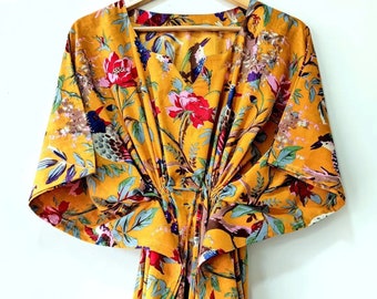 Caftan en coton, caftan indien à fleurs, caftan long, robe pour future maman, tenue de plage, vêtements de nuit, caftan indien, robe longue, bikini dissimulé