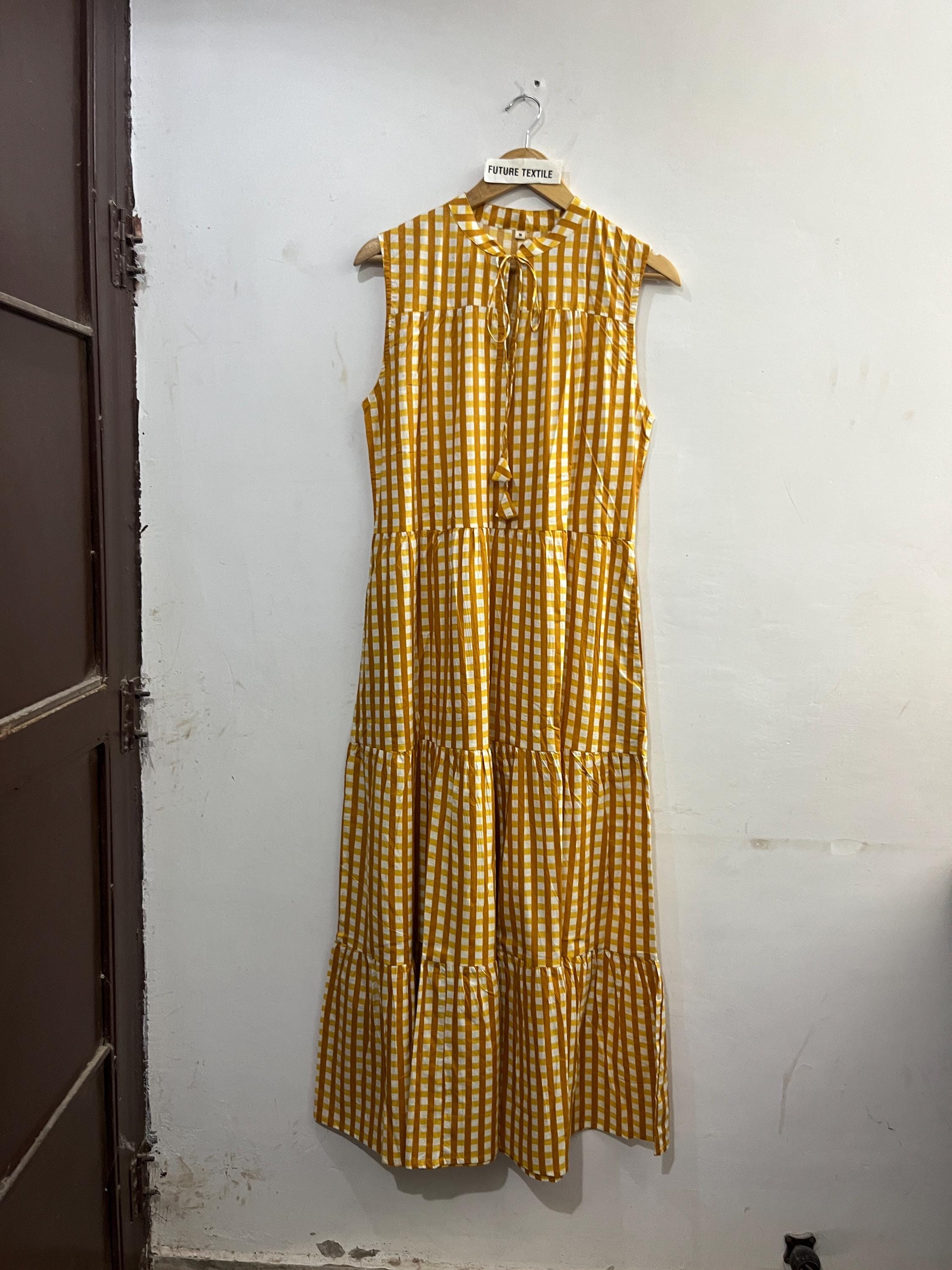 Yellow Checkered Dress - Etsy