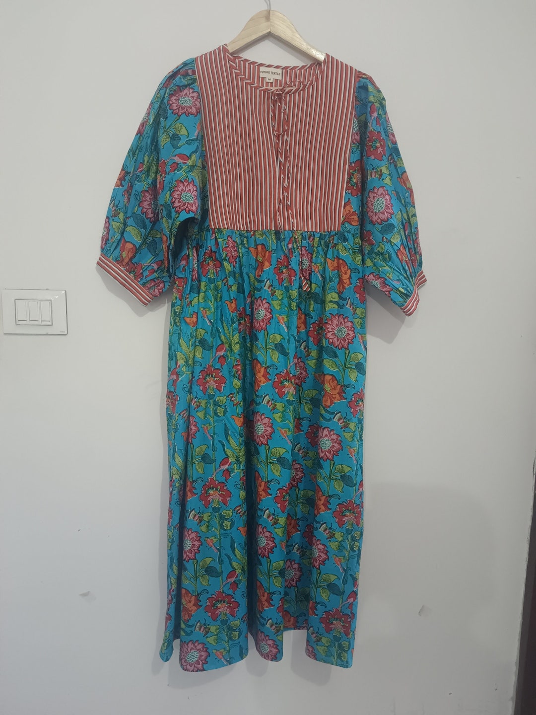 Solid Cotton Gauze Button-Back Dress